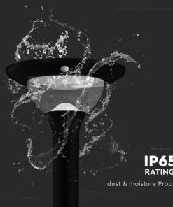 15W LED Ηλιακό Φωτιστικό Κορυφής για Κολωνάκι Φ60 Κήπου CCT Μαύρο IP65 με Ανιχνευτή Κίνησης V-TAC – 24098