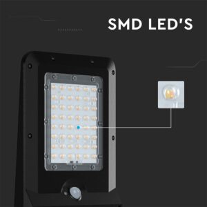 20W LED Ηλιακό Φωτιστικό Δρόμου 3000lm CCT Μαύρο IP65 με Ανιχνευτή Κίνησης & Αισθητήρας Φωτός V-TAC – 24099
