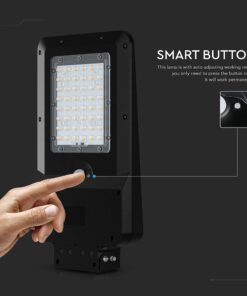 20W LED Ηλιακό Φωτιστικό Δρόμου 3000lm CCT Μαύρο IP65 με Ανιχνευτή Κίνησης & Αισθητήρας Φωτός V-TAC – 24099