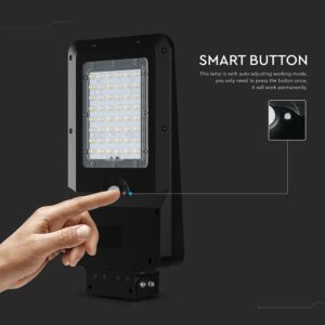 20W LED Ηλιακό Φωτιστικό Δρόμου 3000lm CCT Μαύρο IP65 με Ανιχνευτή Κίνησης & Αισθητήρας Φωτός V-TAC – 24099