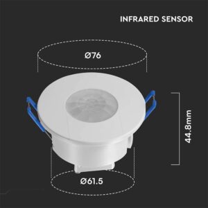 Ανιχνευτής Κίνησης Χωνευτός Λευκός V-TAC – 24108