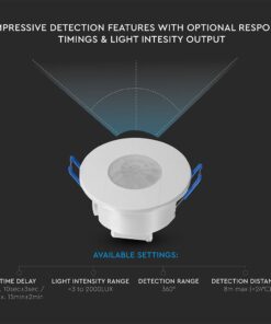 Ανιχνευτής Κίνησης Χωνευτός Λευκός V-TAC – 24108