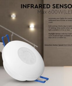 Ανιχνευτής Κίνησης PIR V-TAC Χωνευτός/Επιφανειακός 2σε1 Λευκός 8m 600W 5yrs Wty- 24109