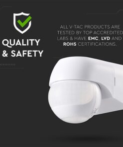 Επιτοίχιος Aνιχνευτής Kίνησης 180°/360° – IP44 Max 600W Λευκός V-TAC 24110VT