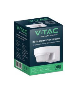 Ανιχνευτής Κίνησης PIR V-TAC Επίτοιχος Λευκός IP65 1000W 5yrs Wty- 24111