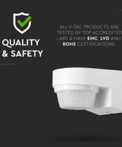 Ανιχνευτής Κίνησης PIR V-TAC Επίτοιχος Λευκός IP65 1000W 5yrs Wty- 24111