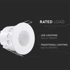 Ανιχνευτής Παρουσίας Χωνευτός Λευκός IP54 V-TAC – 24112