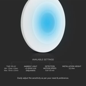 Ανιχνευτής Κίνησης / Παρουσίας Επιτοίχιος 2-6m Λευκός V-TAC 5yrs Wty – 24113