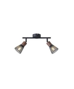ΣΠΟΤ ΜΑΥΡΟ ΜΕ ΞΥΛΟ ΚΑΙ ΔΙΧΤΥ 2XE14 255X80X145mm ARTE ILLUMINA MESHY EUROLAMP – 145-25256