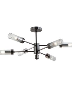 ΦΩΤΙΣΤΙΚΟ ΚΡΕΜΑΣΤΟ ΜΕΤΑΛΛΟ-ΓΥΑΛΙ 6ΦΩΤΟ 6XE14 Φ830X330mm  ΜΑΥΡΟ ARTE ILLUMINA VINY EUROLAMP – 144-24033