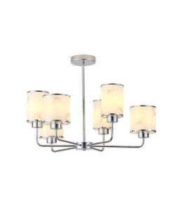 ΦΩΤΙΣΤΙΚΟ ΚΡΕΜΑΣΤΟ ΜΕΤΑΛΛΟ-ΓΥΑΛΙ 6ΦΩΤΟ 6ΧE27 Φ680mm ΑΣΗΜΙ ARTE ILLUMINA MARBELINE EUROLAMP – 144-24016