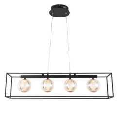 ΦΩΤΙΣΤΙΚΟ ΚΡΕΜΑΣΤΟ ΜΕΤΑΛΛΟ LED 14W 650Lm 3000K 80X1200mm ΜΑΥΡΟ ARTE ILLUMINA BOX EUROLAMP – 144-16110