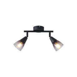 ΣΠΟΤ ΜΕΤΑΛΛΙΚΟ ΜΕ SMOKY ΓΥΑΛΙ 2ΦΩΤΟ 2XE14 220X80X165mm ARTE ILLUMINA CLASSY EUROLAMP – 145-25271