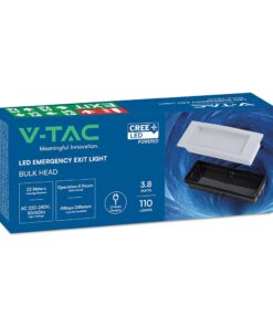 3.8W LED Φωτιστικό Ασφαλείας 4hrs Χωνευτό/Επίτοιχο Λευκό V-TAC Cree Chip Ψυχρό 6000K 3yrs Wty – 899-6