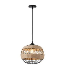 ΦΩΤΙΣΤΙΚΟ ΚΡΕΜΑΣΤΟ ΣΧΟΙΝΙ-ΜΕΤΑΛΛΟ ΜΟΝΟΦΩΤΟ Ε27 300X300X1370mm ΜΑΥΡΟ-ΧΑΚI ARTE ILLUMINA HELIOS EUROLAMP – 144-32025