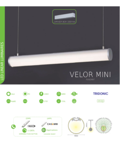 Κρεμαστό Γραμμικό Φωτιστικό Κυλινδρικό VELOR MINI 37-198cm ACA