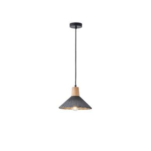 ΦΩΤΙΣΤΙΚΟ ΚΡΕΜΑΣΤΟ RUBBER WOOD&ΤΣΙΜΕΝΤΟ 1xΕ27 250X250X180mm ΜΑΥΡΟ ARTE ILLUMINA GESSO EUROLAMP – 144-50013