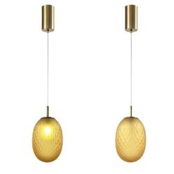 ΦΩΤΙΣΤΙΚΟ ΚΡΕΜΑΣΤΟ ΓΥΑΛΙ 1XE27  150X230mm ΜΕΛΙ ARTE ILLUMINA CANDY EUROLAMP – 144-24100