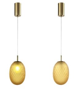 ΦΩΤΙΣΤΙΚΟ ΚΡΕΜΑΣΤΟ ΓΥΑΛΙ 1XE27  150X230mm ΜΕΛΙ ARTE ILLUMINA CANDY EUROLAMP – 144-24100