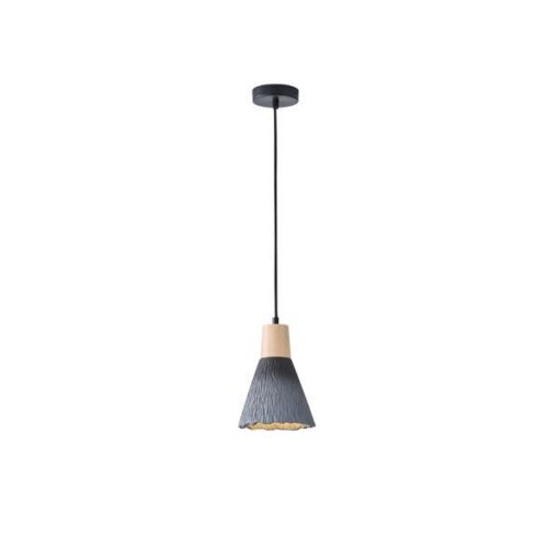 ΦΩΤΙΣΤΙΚΟ ΚΡΕΜΑΣΤΟ RUBBER WOOD&ΤΣΙΜΕΝΤΟ 1xΕ27 160X160X220mm ΜΑΥΡΟ ARTE ILLUMINA GESSO EUROLAMP – 144-50015