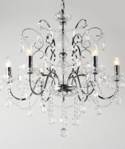 ΦΩΤΙΣΤΙΚΟ ΚΡΕΜΑΣΤΟ ΜΕΤΑΛΛΟ-ΓΥΑΛΙ 6ΦΩΤΟ 6XE27 650X1560mm ΛΕΥΚΟ ARTE ILLUMINA HEIR EUROLAMP – 144-47000