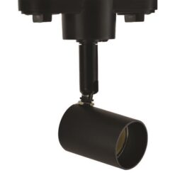 ΣΠΟΤ ΡΑΓΑΣ 2 ΓΡΑΜΜΩΝ GU10 Φ60mm 4cm ΣΤΥΛΟΣ ΜΑΥΡΟ EUROLAMP – 145-59080