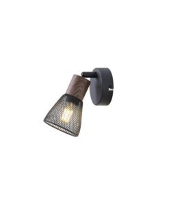 ΣΠΟΤ ΜΑΥΡΟ ΜΕ ΞΥΛΟ ΚΑΙ ΔΙΧΤΥ 1XE14 D80XH125mm ARTE ILLUMINA MESHY EUROLAMP – 145-25255