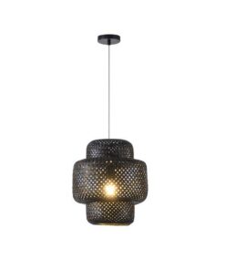 ΦΩΤΙΣΤΙΚΟ ΚΡΕΜΑΣΤΟ BAMBOO 1XE27 310X310X350mm ΜΑΥΡΟ ARTE ILLUMINA AVRA EUROLAMP – 144-33087