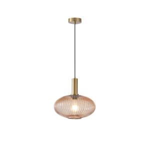 ΦΩΤΙΣΤΙΚΟ ΚΡΕΜΑΣΤΟ ΑΝΑΓΛΥΦΟ ΓΥΑΛΙ 1XΕ27 Φ300mm ARTE ILLUMINA ΜΕΛΙ TOPAZ EUROLAMP – 144-24080