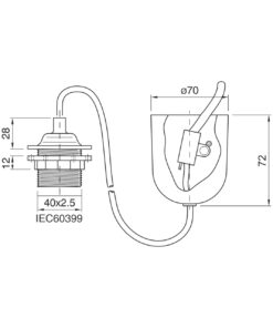 ΑΝΑΡΤΗΣΗ ΜΕ ΚΑΛΩΔΙΟ 0,80Μ KAI ΡΟΔΕΛΑ ΧΡΥΣΗ Ε27 ΜΑΧ60W CUBALUX – 2-CL010287