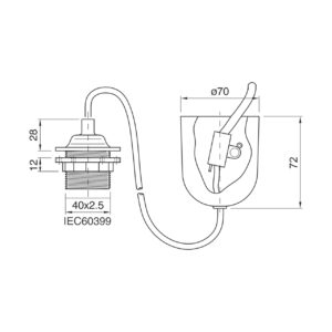 ΑΝΑΡΤΗΣΗ ΜΕ ΚΑΛΩΔΙΟ 0,80Μ KAI ΡΟΔΕΛΑ ΧΡΥΣΗ Ε27 ΜΑΧ60W CUBALUX – 2-CL010287