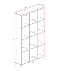 Βιβλιοθήκη FIRENZE pakoworld χρώμα sonoma 107×28,6×178εκ – 049-000045