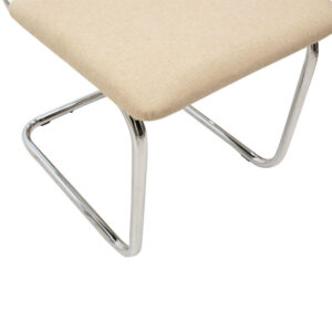 Καρέκλα Lusy pakoworld pe ύφασμα μπεζ-βάση χρωμίου – 058-000056