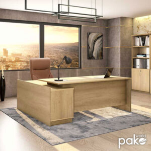 Γραφείο εργασίας επαγγελματικό Amazon pakoworld δεξιά γωνία χρώμα sonoma 180x160x76εκ – 069-000029