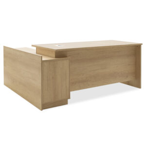 Γραφείο εργασίας επαγγελματικό Amazon pakoworld δεξιά γωνία χρώμα sonoma 180x160x76εκ – 069-000029