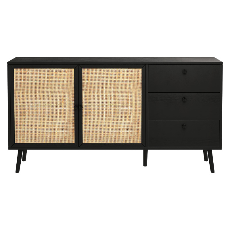 Μπουφές Oslo pakoworld μαύρο-φυσικό 150x39x79εκ – 086-000016