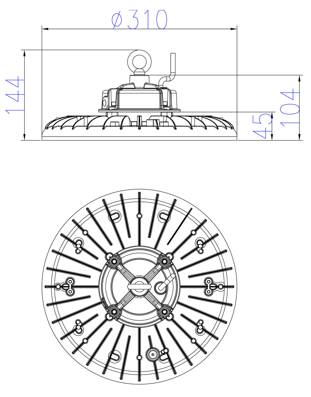 ΚΑΜΠΑΝΑ LED SMD PROFESSIONAL 150W 5000K 100-240V 18000lm 120° IP65 ΓΚΡΙ UNIVERSE UNIVERSE – 1-U014753