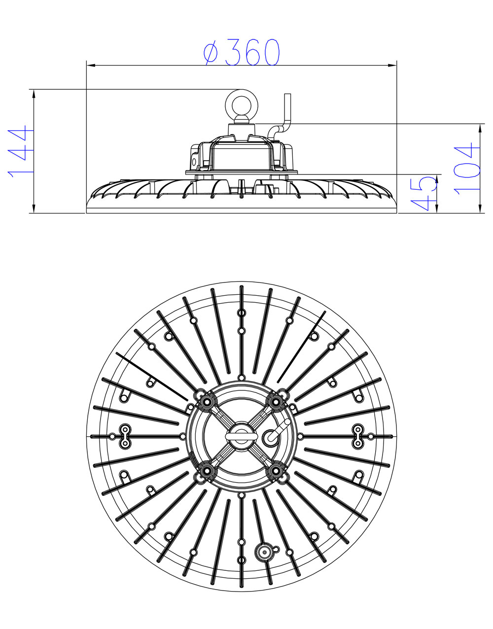 ΚΑΜΠΑΝΑ LED SMD PROFESSIONAL 250W 5000K 100-240V 30000lm 120° IP65 ΓΚΡΙ UNIVERSE UNIVERSE – 1-U014762
