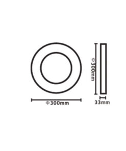 ΦΩΤΙΣΤΙΚΟ LED SLIM ΕΞΩΤΕΡΙΚΟ Φ300 24W 3000-4000-6000K 2160lm 120° AC85-265V ΑΛΟΥΜΙΝΙΟΥ ΛΕΥΚΟ UNIVERSE UNIVERSE – 1-U014823