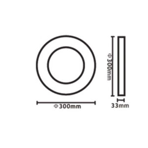 ΦΩΤΙΣΤΙΚΟ LED SLIM ΕΞΩΤΕΡΙΚΟ Φ300 24W 3000-4000-6000K 2160lm 120° AC85-265V ΑΛΟΥΜΙΝΙΟΥ ΛΕΥΚΟ UNIVERSE UNIVERSE – 1-U014823