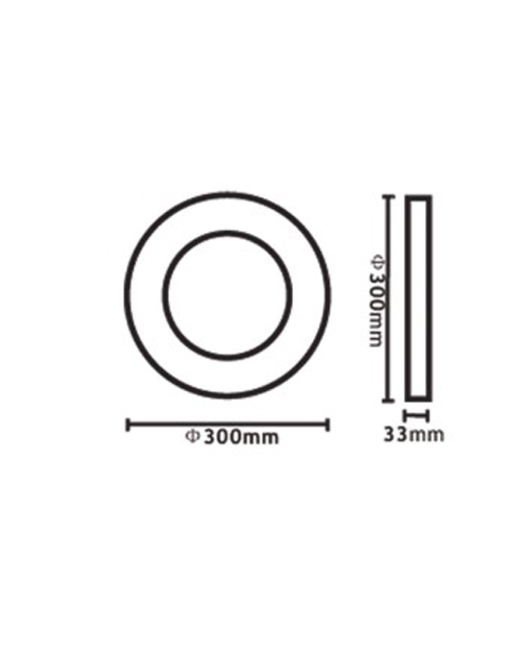 ΦΩΤΙΣΤΙΚΟ LED SLIM ΕΞΩΤΕΡΙΚΟ Φ300 24W 3000-4000-6000K 2160lm 120° AC85-265V ΑΛΟΥΜΙΝΙΟΥ ΛΕΥΚΟ UNIVERSE UNIVERSE – 1-U014823