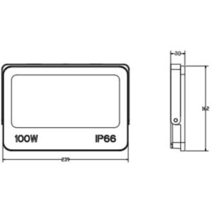 ΠΡΟΒΟΛΕΑΣ LED DOB 100W 3CCT(3000/4000/6500K) 180-265V 9500lm 120° IP66 ΑΝΘΡΑΚΙ UNIVERSE UNIVERSE – 1-U016063
