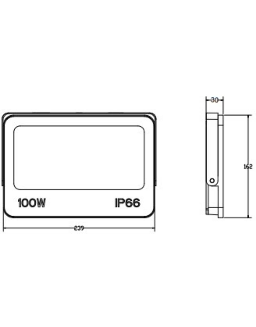 ΠΡΟΒΟΛΕΑΣ LED DOB 100W 3CCT(3000/4000/6500K) 180-265V 9500lm 120° IP66 ΑΝΘΡΑΚΙ UNIVERSE UNIVERSE – 1-U016063