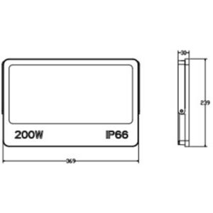 ΠΡΟΒΟΛΕΑΣ LED DOB 200W 3CCT(3000/4000/6500K) 180-265V 19000m 120° IP66 ΑΝΘΡΑΚΙ UNIVERSE UNIVERSE – 1-U016087