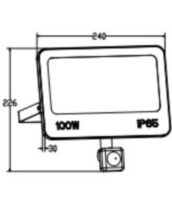 ΠΡΟΒΟΛΕΑΣ LED DOB 100W ME ANIXNEYTH 3CCT(3000/4000/6500K) 180-265V 4750m 120° IP65 ΑΝΘΡΑΚΙ UNIVERSE UNIVERSE – 1-U016100