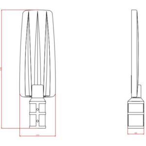 ΦΩΤΙΣΤΙΚΟ ΔΡΟΜΟΥ LED SMD DOB 50W 6500K 180-265V 5000lm 70°x140 IP66 ΑΝΘΡΑΚΙ UNIVERSE UNIVERSE – 1-U016117