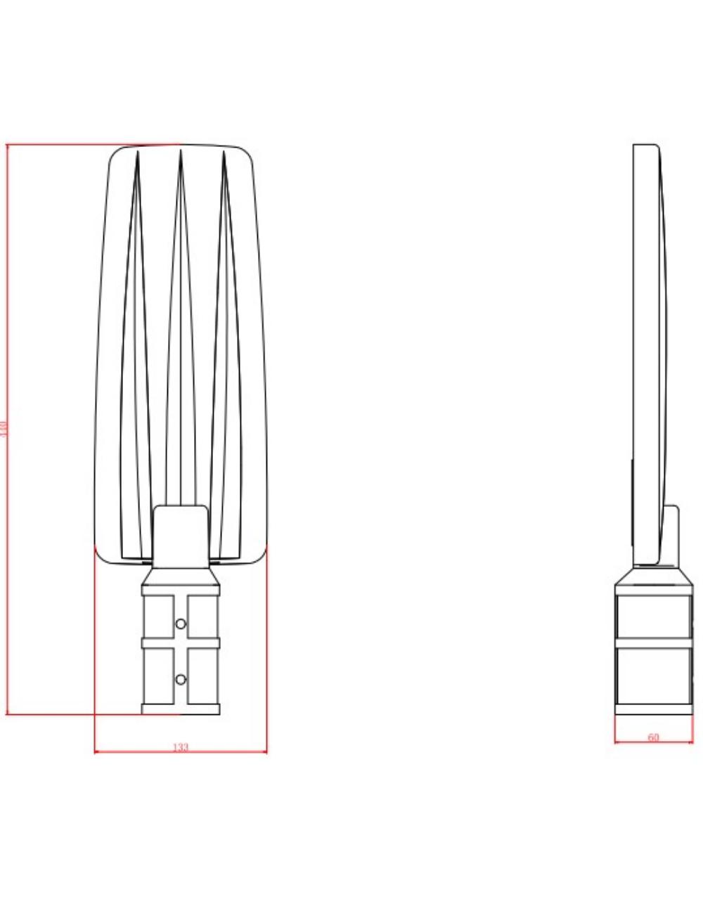 ΦΩΤΙΣΤΙΚΟ ΔΡΟΜΟΥ LED SMD DOB 50W 6500K 180-265V 5000lm 70°x140 IP66 ΑΝΘΡΑΚΙ UNIVERSE UNIVERSE – 1-U016117