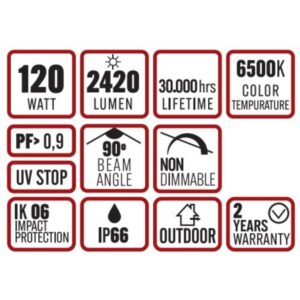 ΦΩΤΙΣΤΙΚΟ ΔΡΟΜΟΥ LED ME ΗΛΙΑΚΟ ΠΑΝΕΛ SMD PROFESSIONAL 120W 6500K 2420lm 130X60° IP65 ΜΑΥΡΟ UNIVERSE UNIVERSE – 1-U016193