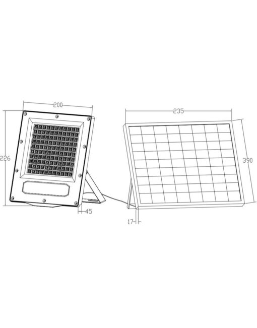 ΠΡΟΒΟΛΕΑΣ LED ME ΗΛΙΑΚΟ ΠΑΝΕΛ SMD PROFESSIONAL 120W 3CCT(3000/4000/6500K) 1650lm 90° IP65 ΑΝΘΡΑΚΙ UNIVERSE UNIVERSE – 1-U016209