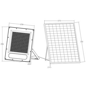 ΠΡΟΒΟΛΕΑΣ LED ME ΗΛΙΑΚΟ ΠΑΝΕΛ SMD PROFESSIONAL 240W 3CCT(3000/4000/6500K) 3300lm 90° IP65 ΑΝΘΡΑΚΙ UNIVERSE UNIVERSE – 1-U016216
